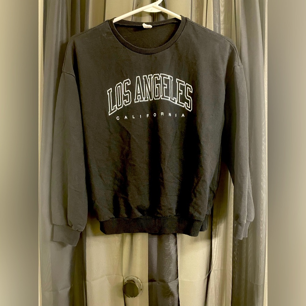SHEIN Girls Los Angeles California Youth 11/12 Pullover Sweatshirt Black